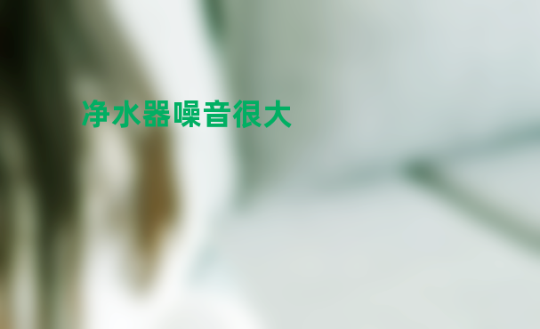 净水器噪音很大啥原因?