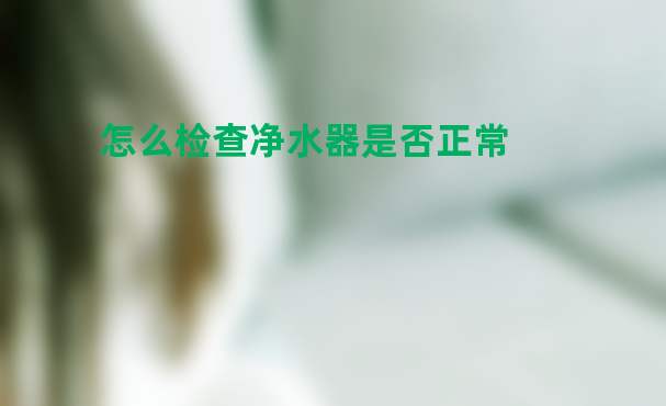 怎么检查净水器是否正常?
