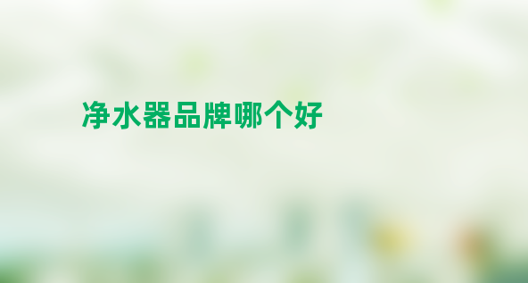 净水器品牌哪个好?
