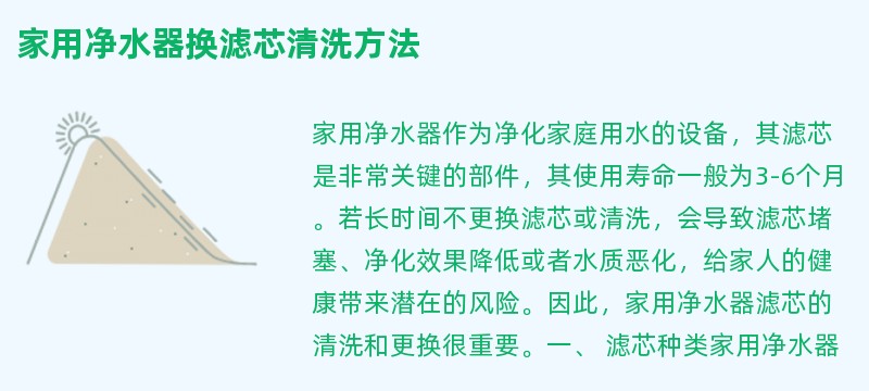 家用净水器换滤芯清洗方法