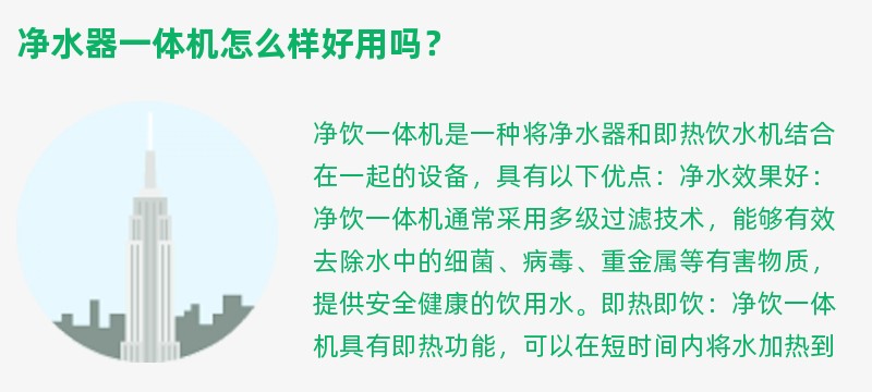净水器一体机怎么样好用吗？
