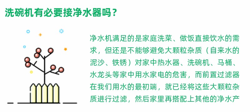 洗碗机有必要接净水器吗？