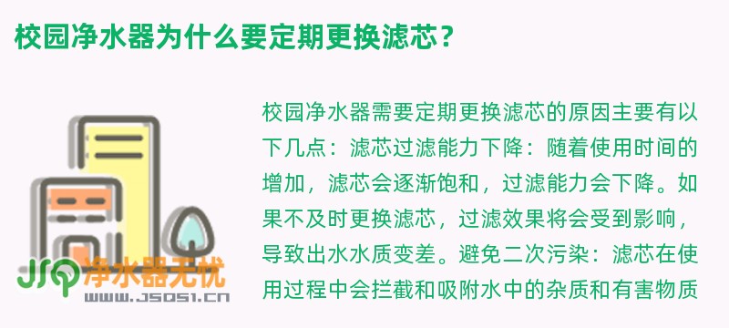 校园净水器为什么要定期更换滤芯？