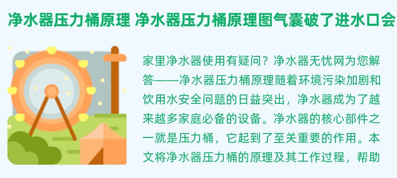 净水器压力桶原理 净水器压力桶原理图气囊破了进水口会不会漏气