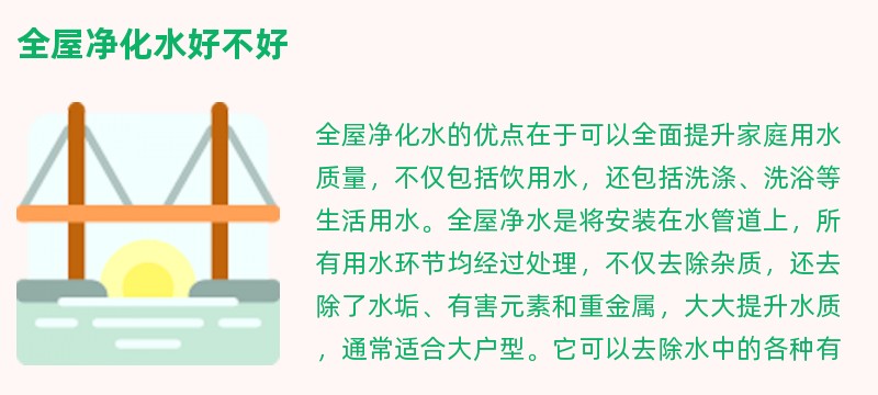 全屋净化水好不好